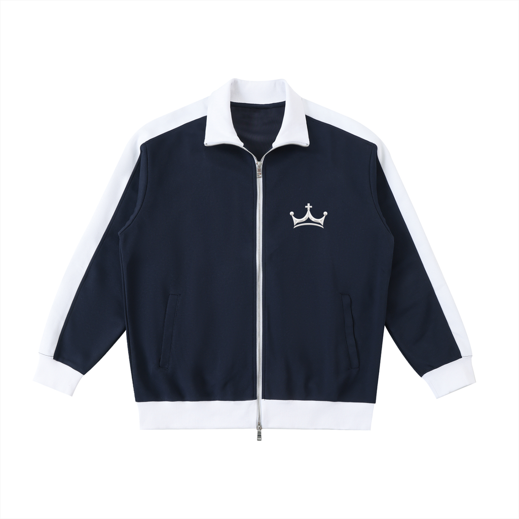The GFG Heritage Contrast Trim Jacket — Silver Crown