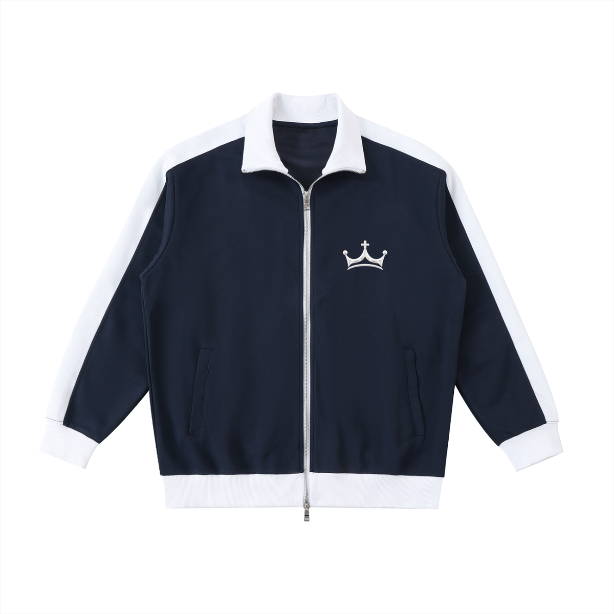 The GFG Heritage Contrast Trim Jacket — Silver Crown
