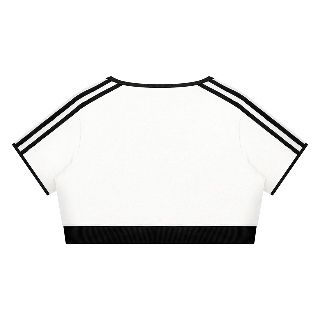 The GFG Heritage Color Block Crop Tee — Black Crown