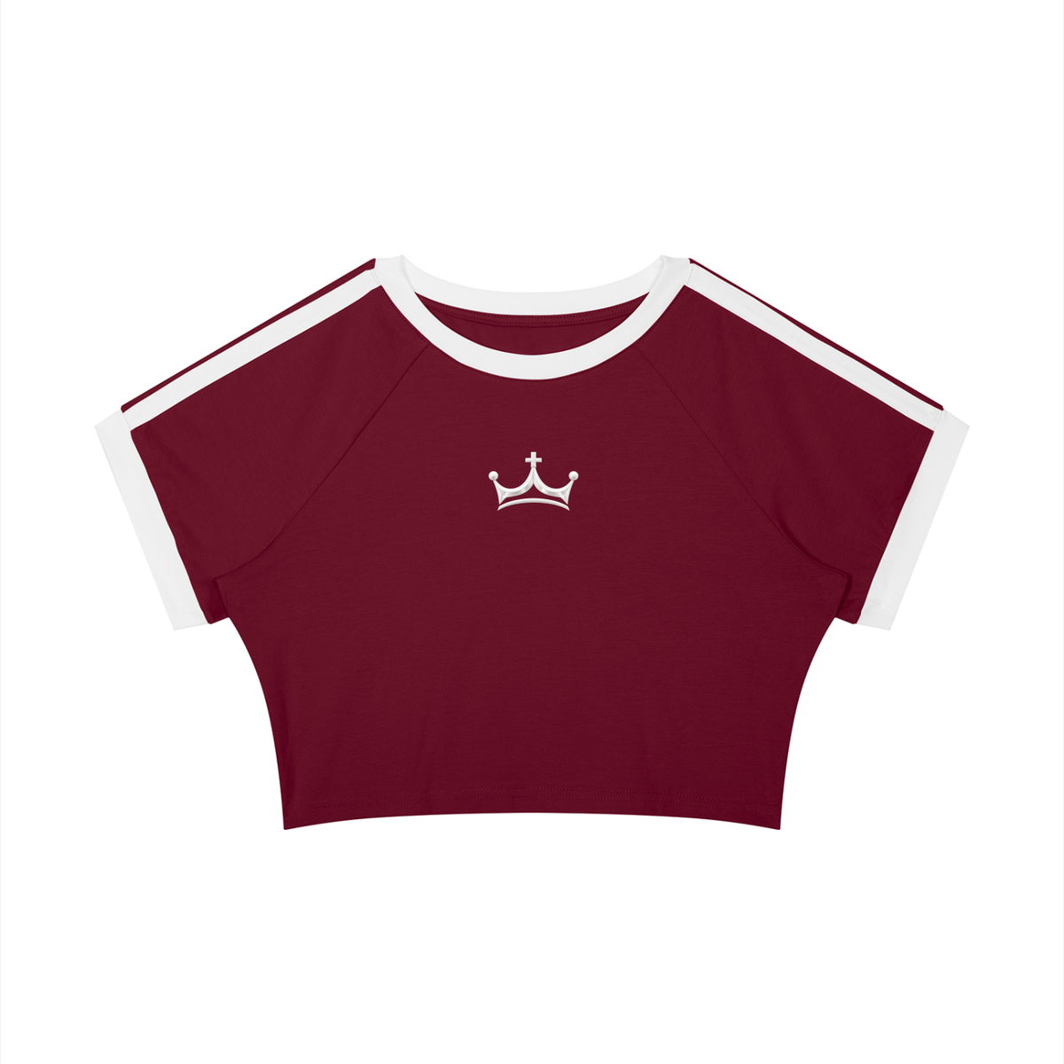 The GFG Heritage Collegiate Crop Tee — White Crown