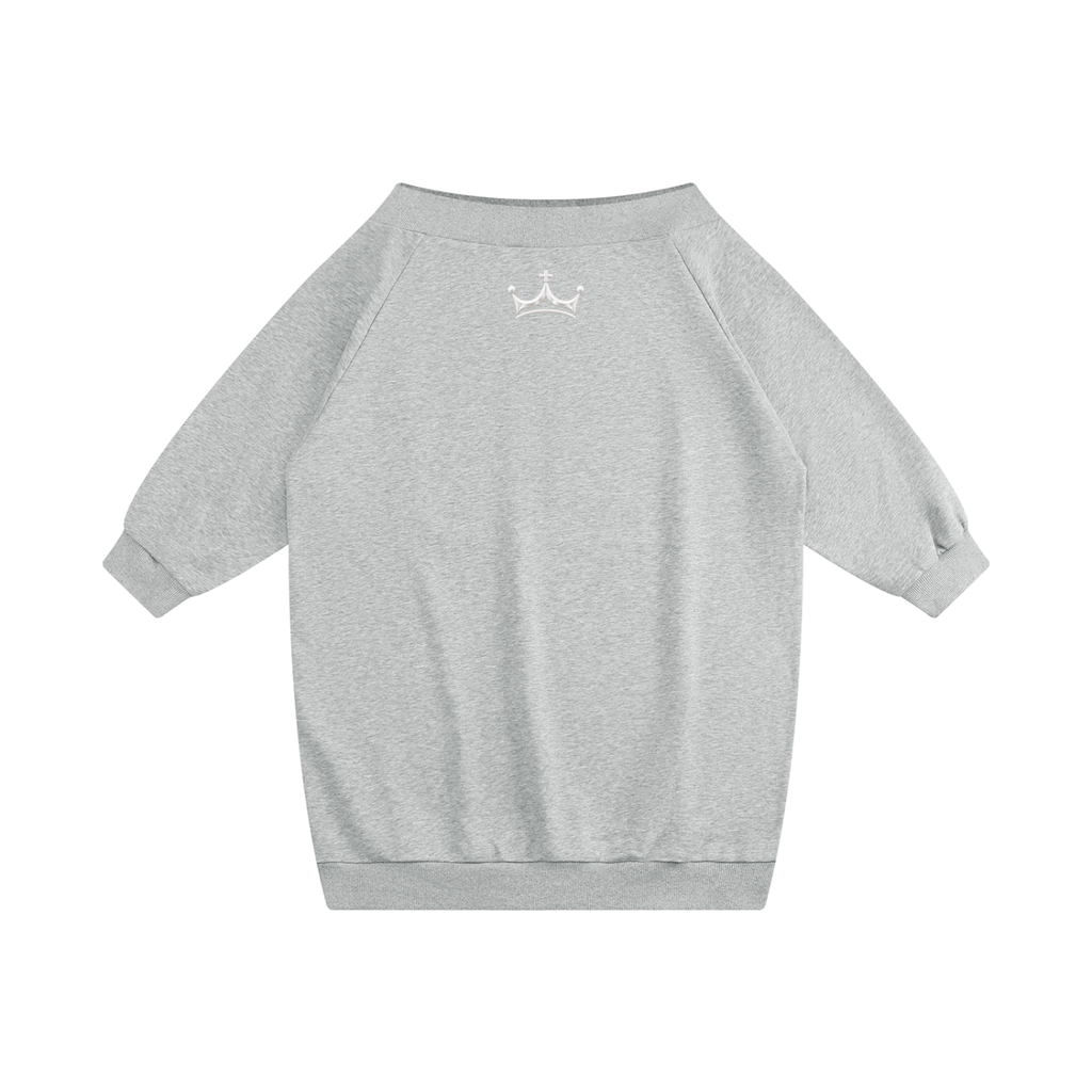 The GFG Heritage Boat-Neck Sweatshirt Dress — White Crown