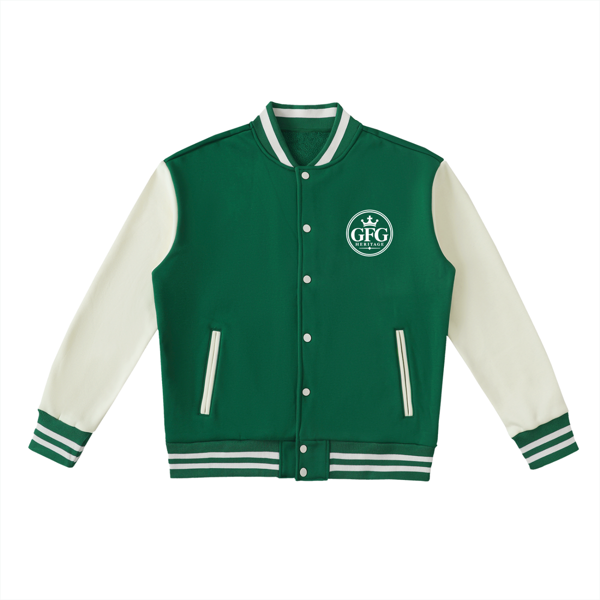The GFG Heritage Two-Tone Fleeced Varsity Jacket — Crest Badge