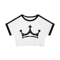 The GFG Heritage Varsity Crop Tee — Black Crown