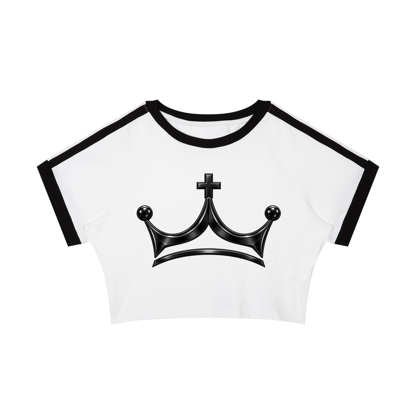 The GFG Heritage Varsity Crop Tee — Black Crown