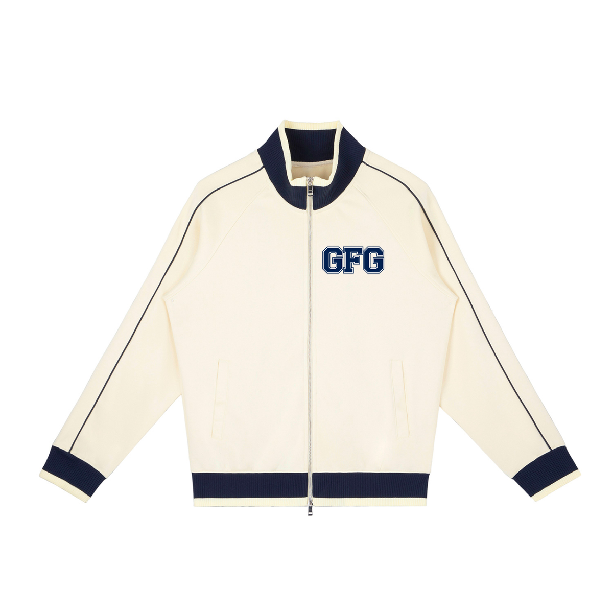 The GFG Heritage Raglan Zip Track Jacket — Varsity Block