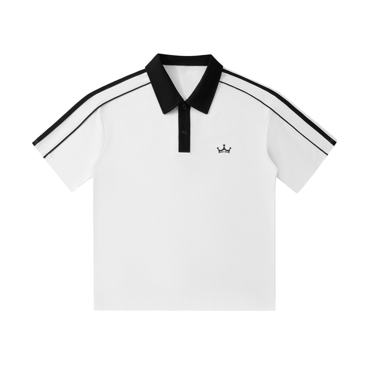 The GFG Heritage Contrast-Collar Polo — Black Crown