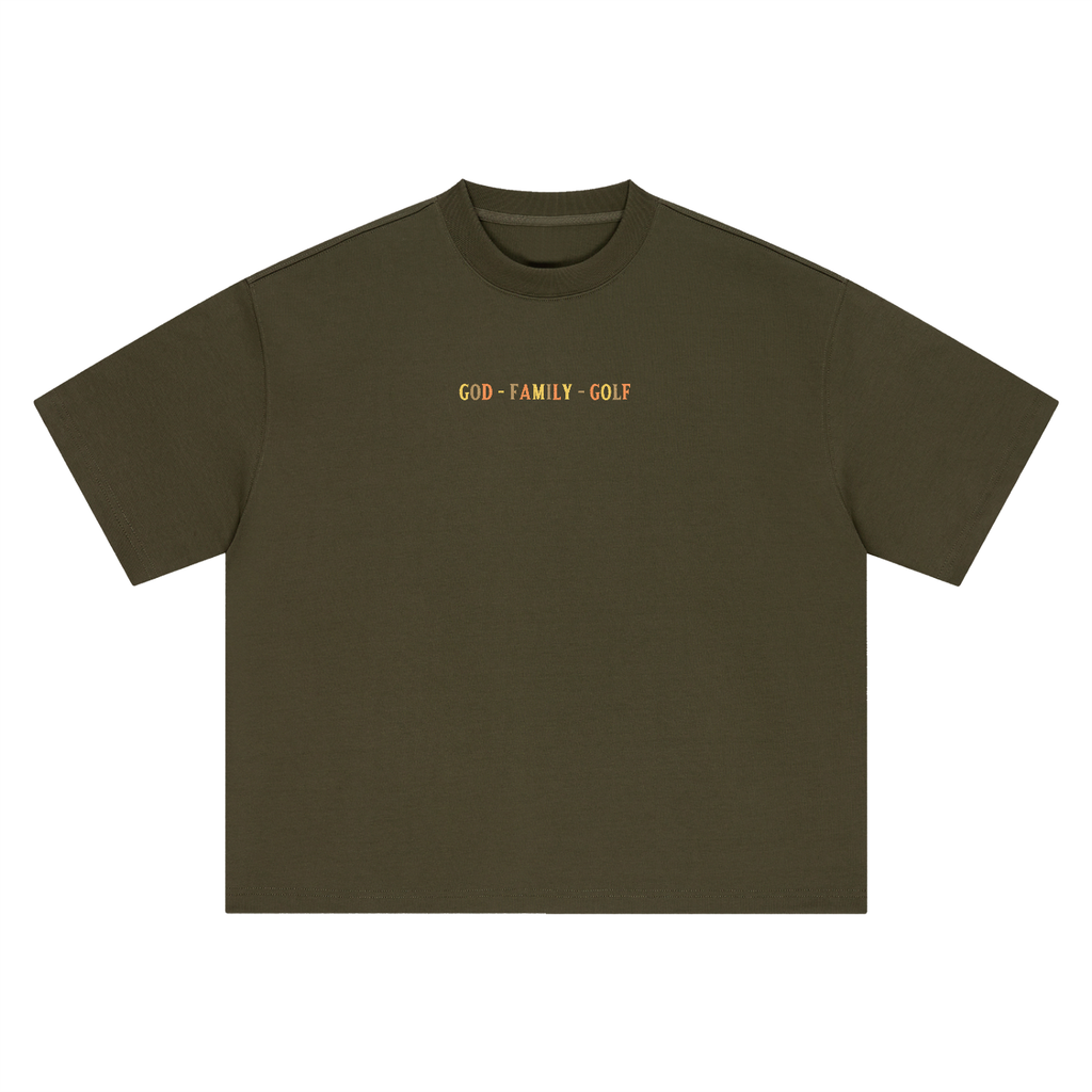 The GFG Heritage Boxy Oversized Tee — God. Family. Golf.