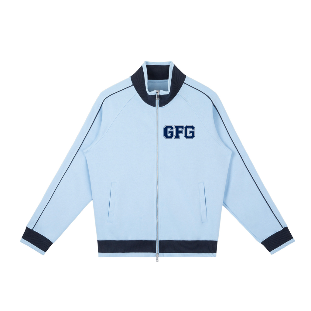 The GFG Heritage Raglan Zip Track Jacket — Varsity Block