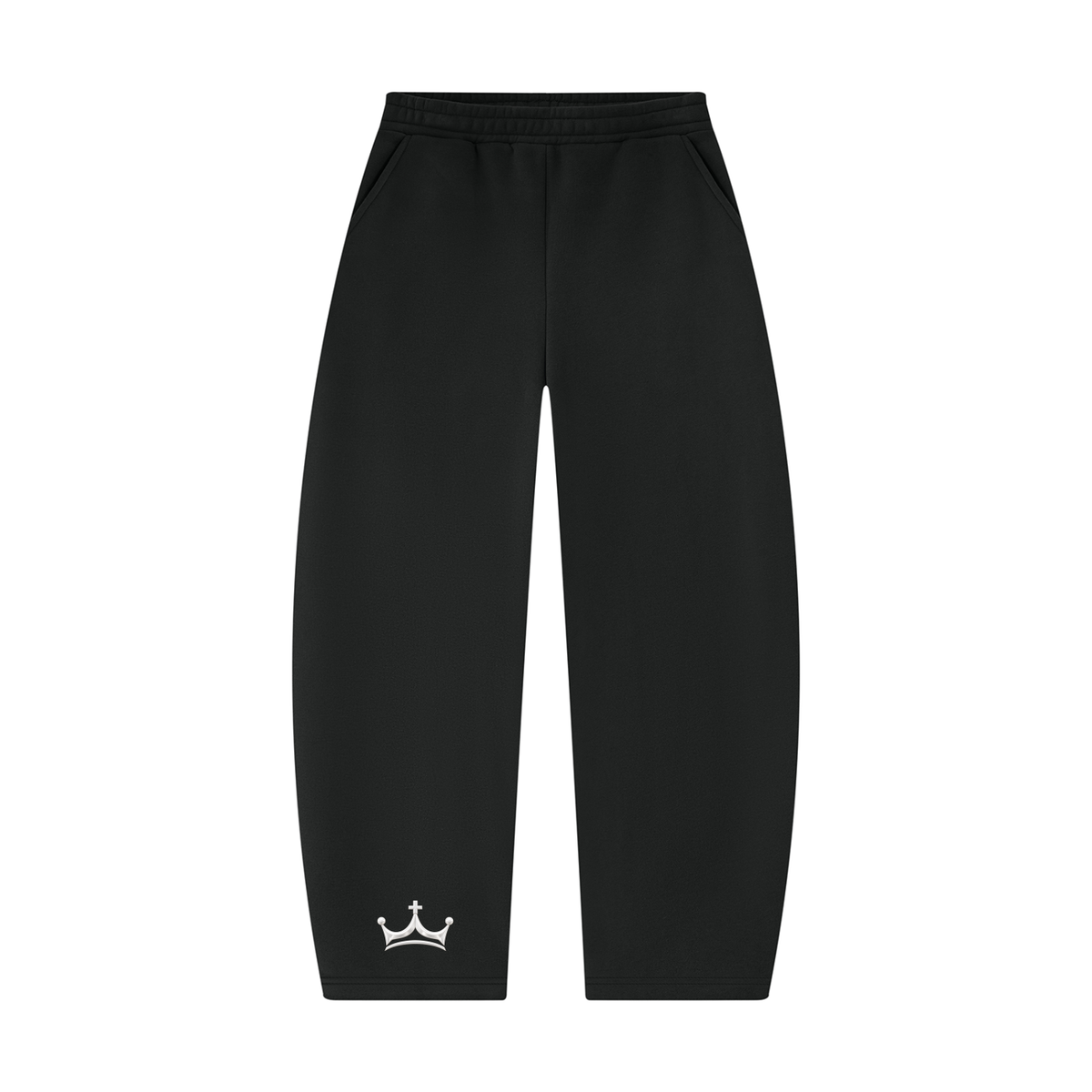 The GFG Heritage Barrel Leg Sweatpants — Silver Crown