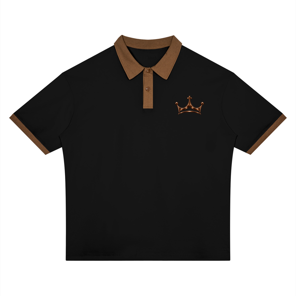 The GFG Heritage Color Block Polo — Black & Brown