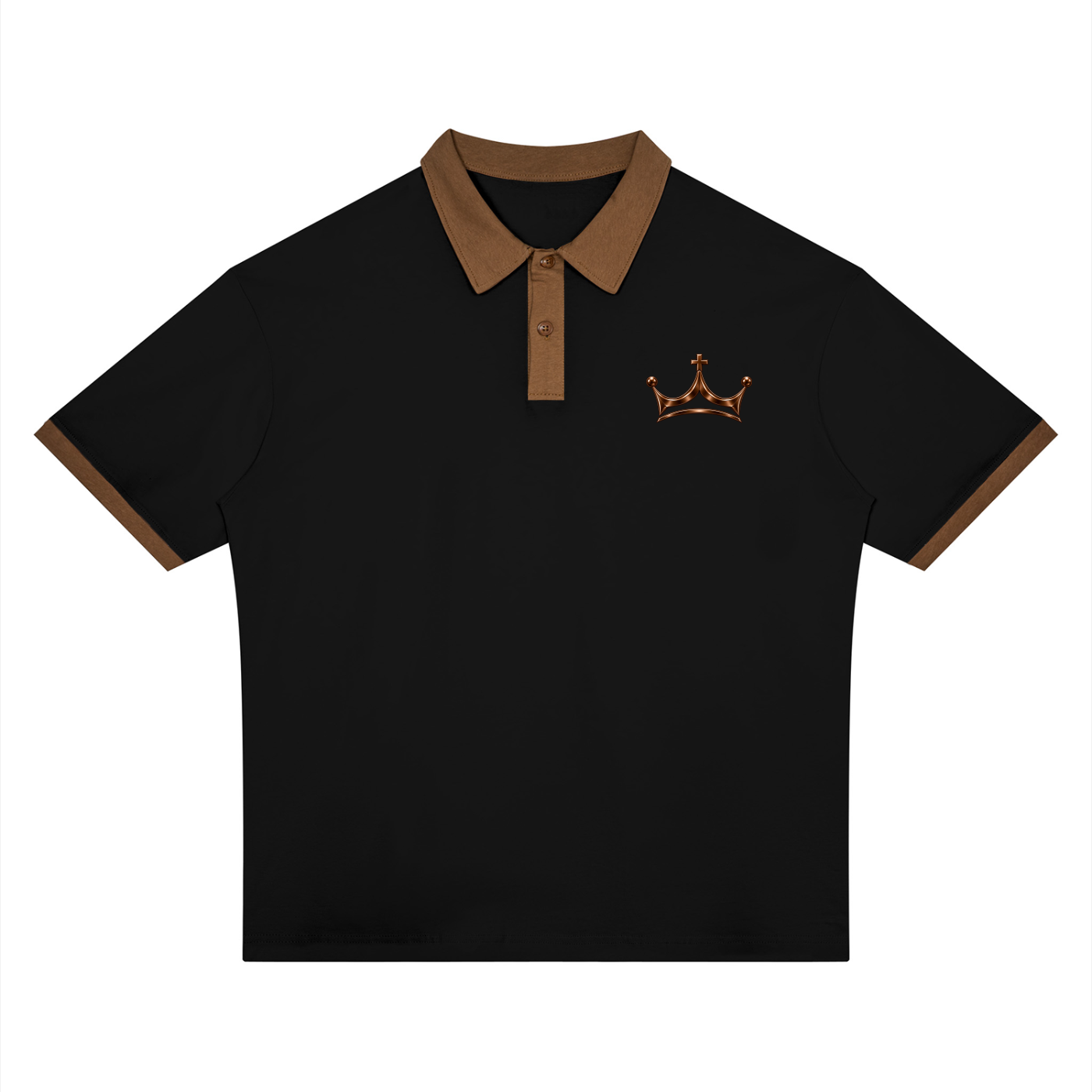 The GFG Heritage Color Block Polo — Black & Brown