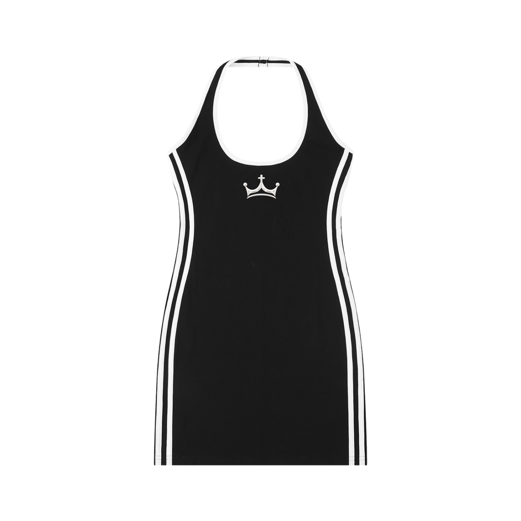 The GFG Heritage Halter Mini Dress — White Crown