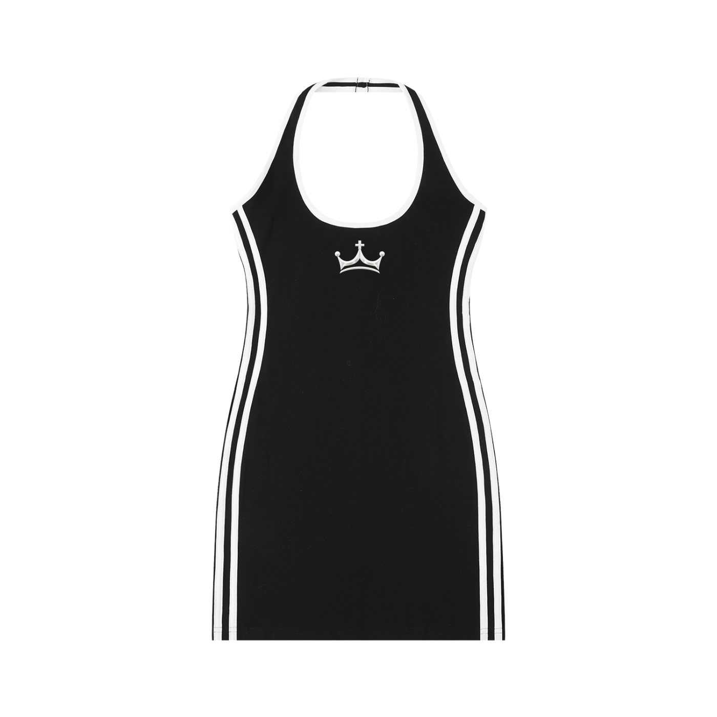 The GFG Heritage Halter Mini Dress — White Crown