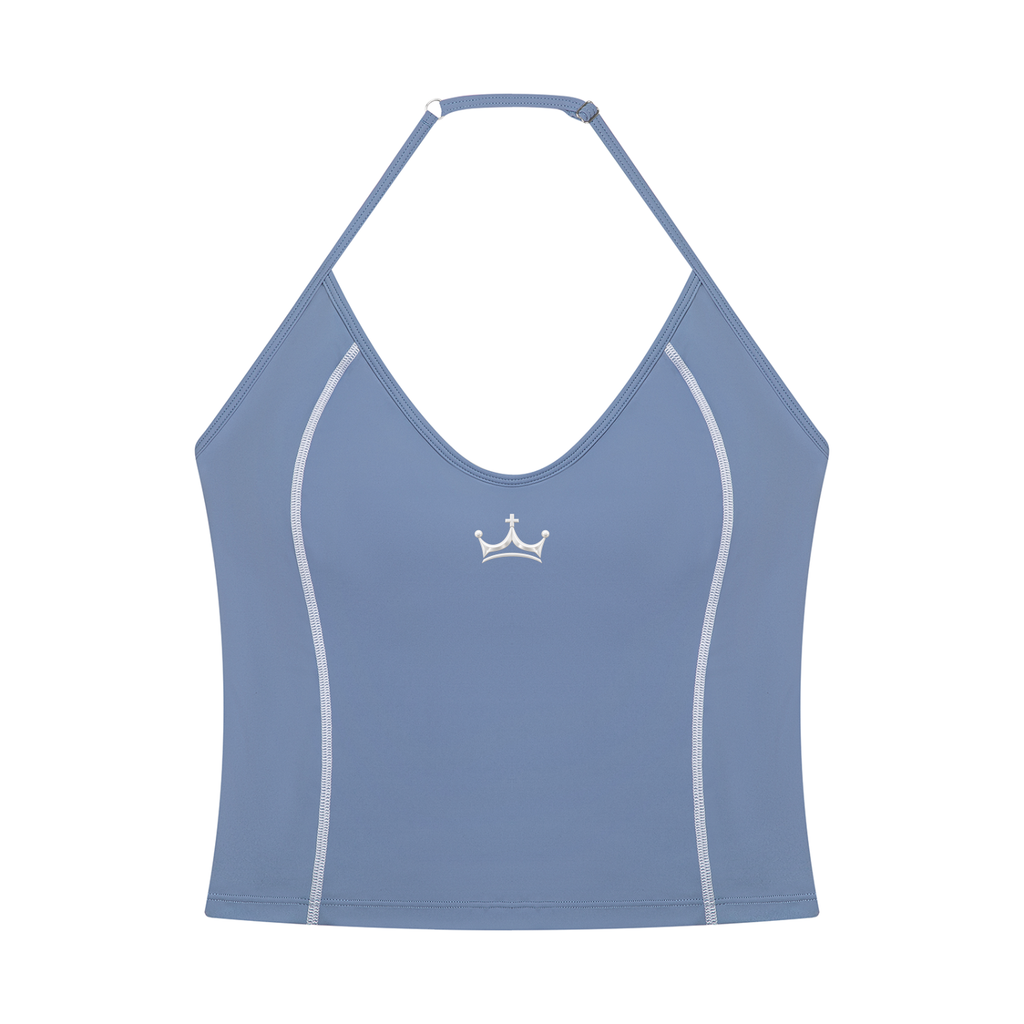 The GFG Heritage Halter Yoga Tank — White Crown