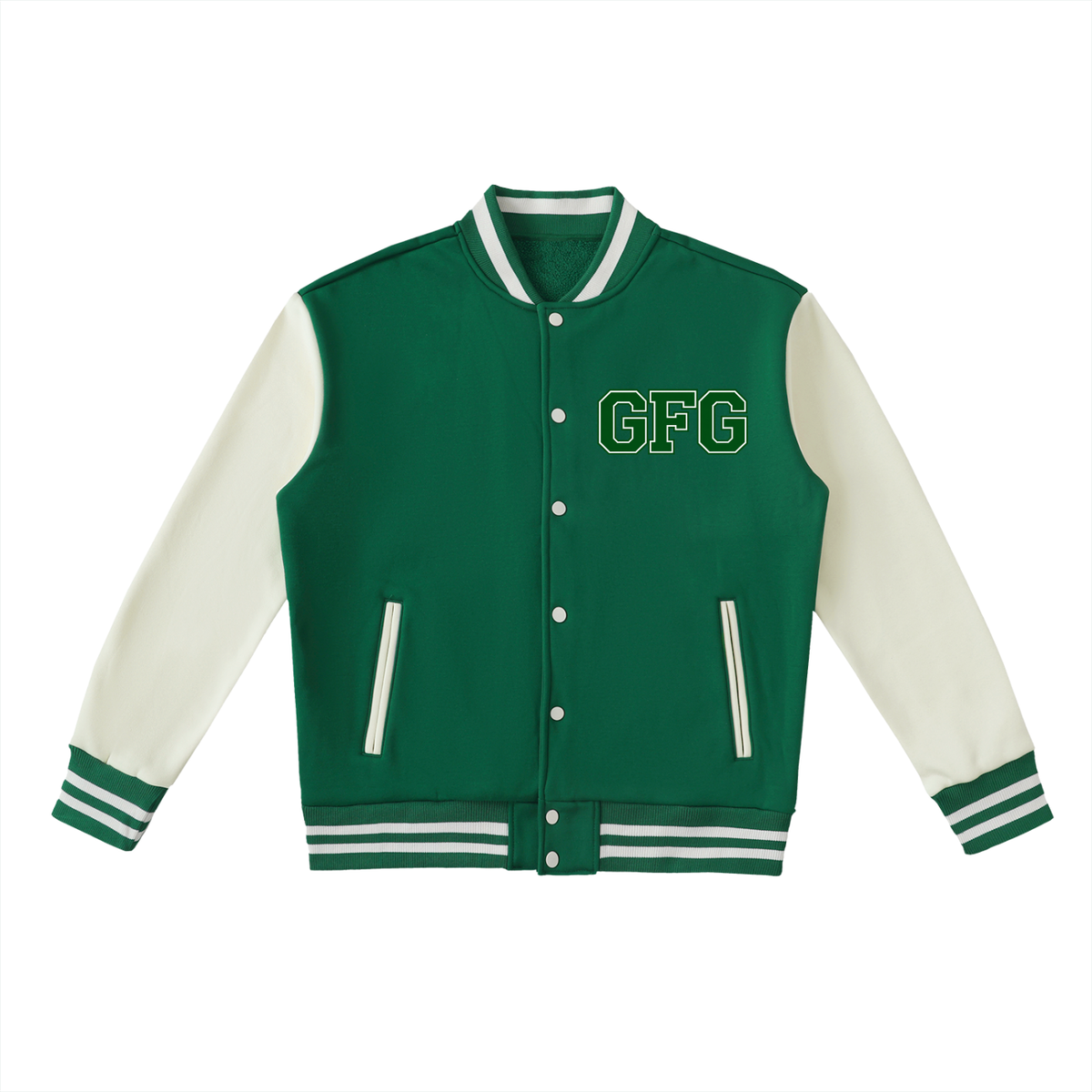 The GFG Heritage Two-Tone Fleeced Varsity Jacket — Varsity Block