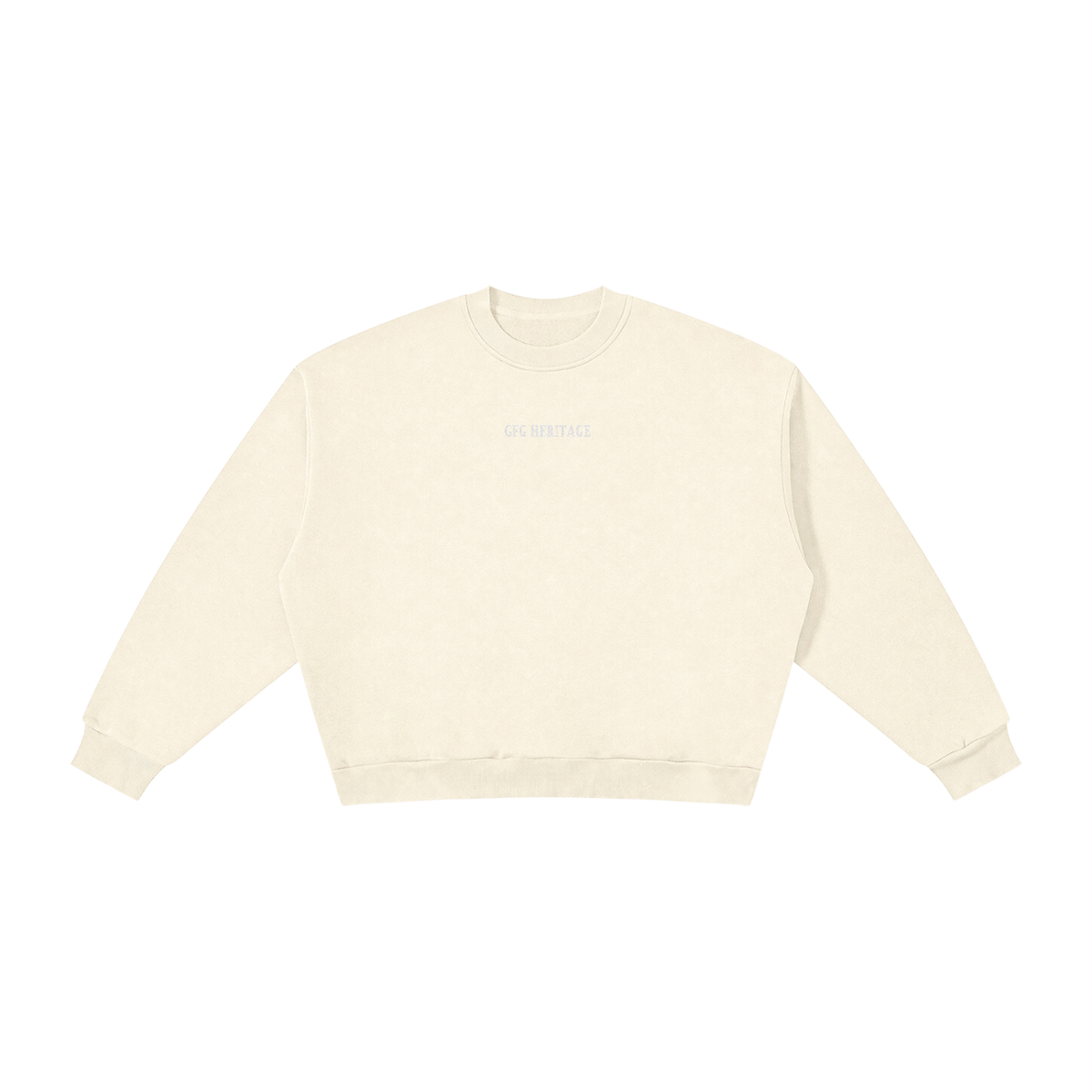 The GFG Heritage Boxy Fleece Crewneck — Tonal Lettering