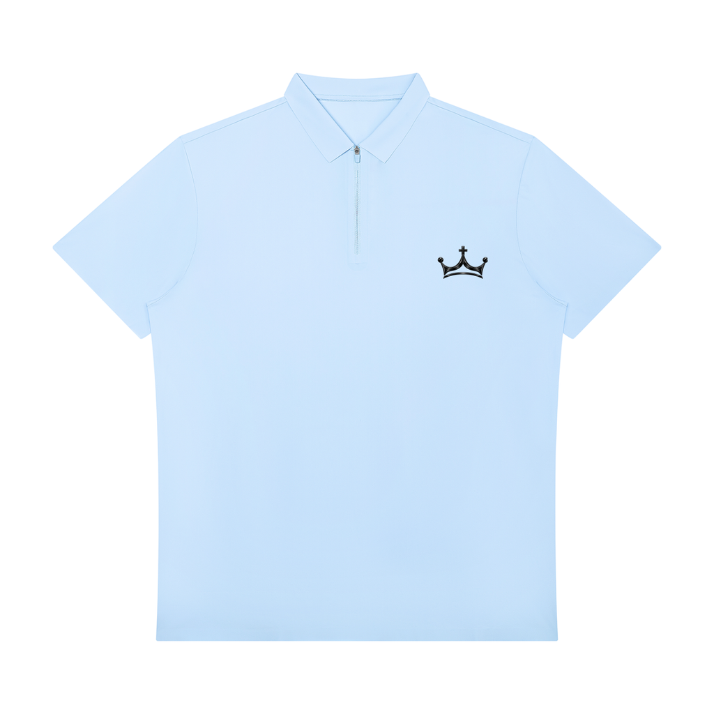 The GFG Heritage Quarter-Zip Performance Polo — Black Crown