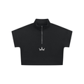 The GFG Heritage Quarter-Zip Crop Sweatshirt — White Crown