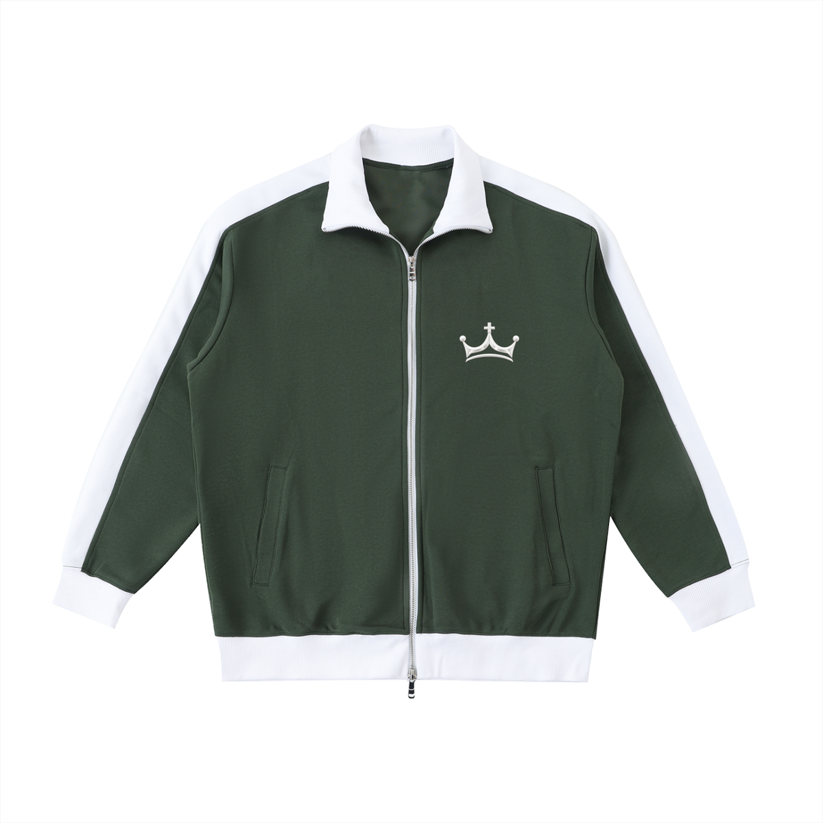 The GFG Heritage Contrast Trim Jacket — Silver Crown