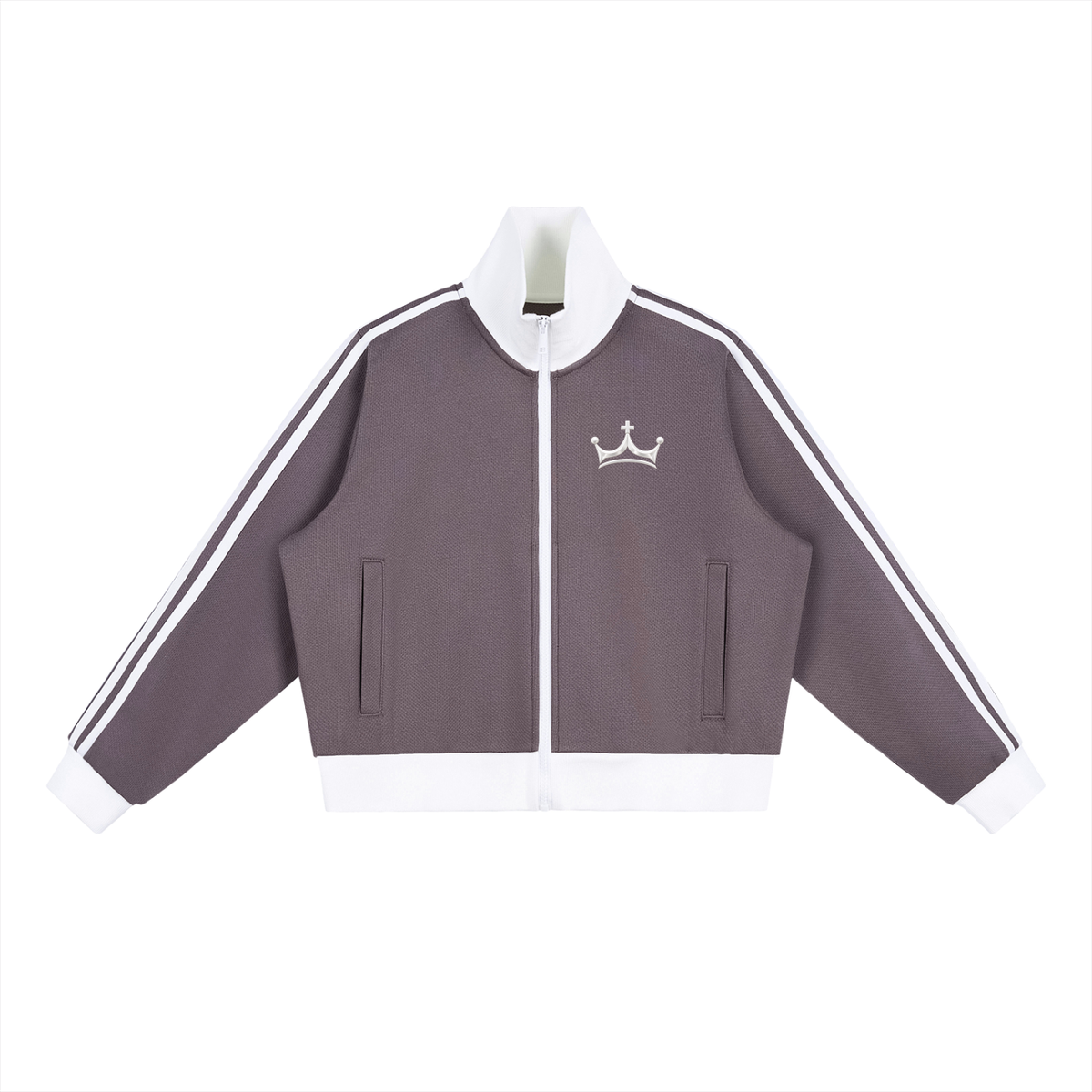 The GFG Heritage Cropped Track Jacket — White Crown