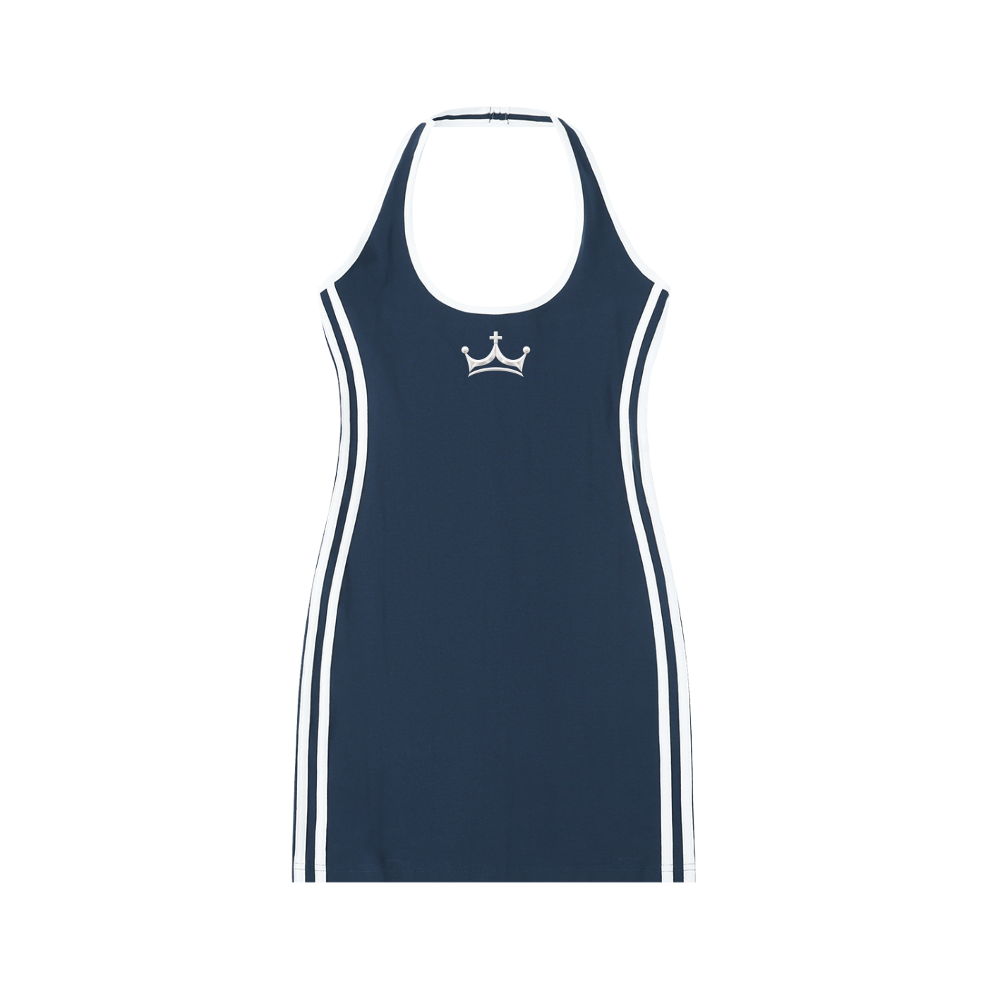 The GFG Heritage Halter Mini Dress — White Crown