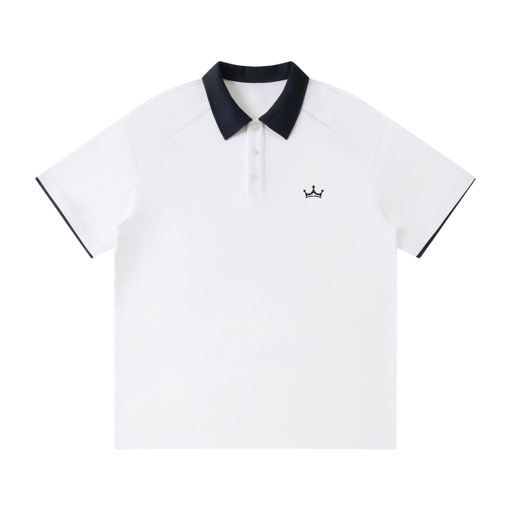 The GFG Heritage Contrast Raglan Polo — Black Crown