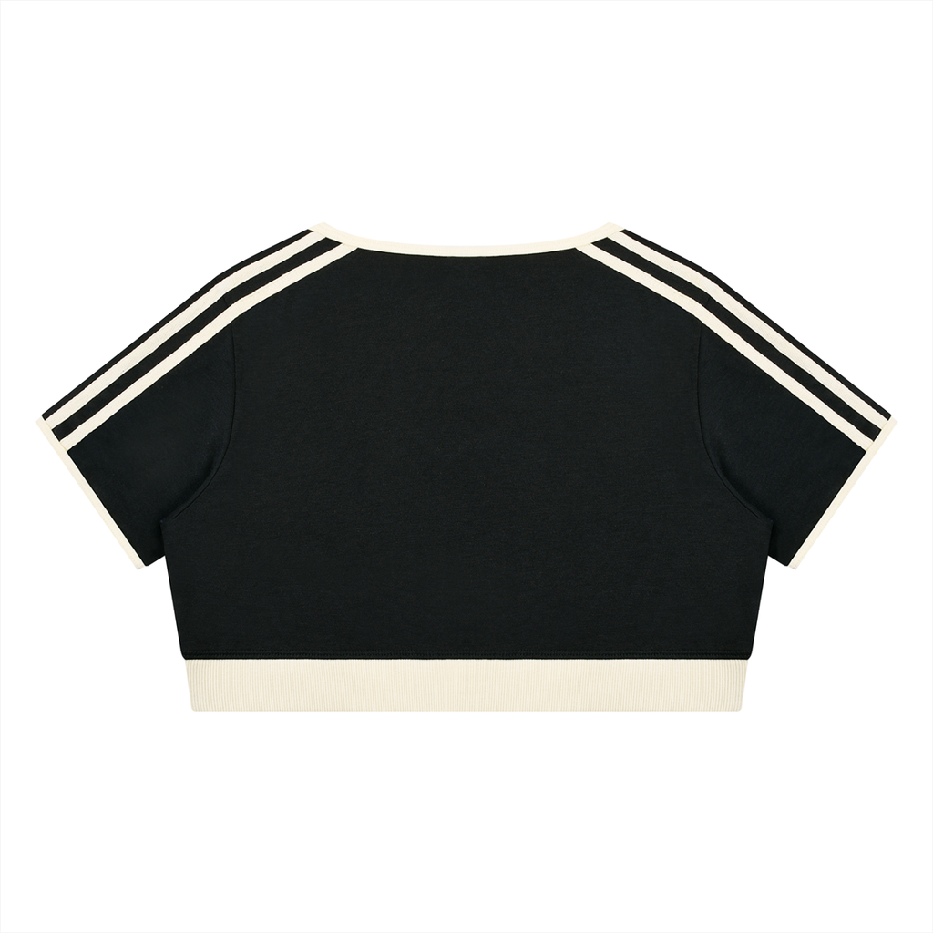 The GFG Heritage Color Block Crop Tee — White Crown