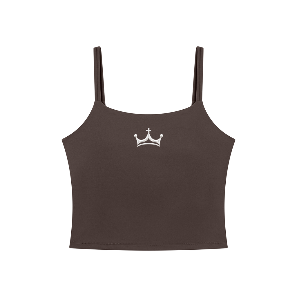 The GFG Heritage Yoga Crop Tank — White Crown