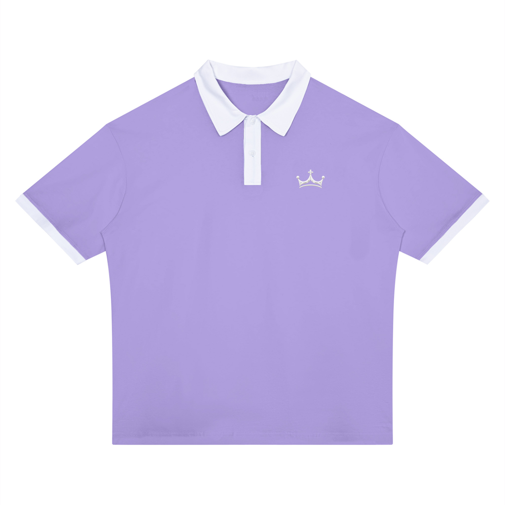 The GFG Heritage Colour Block Polo — Silver Crown
