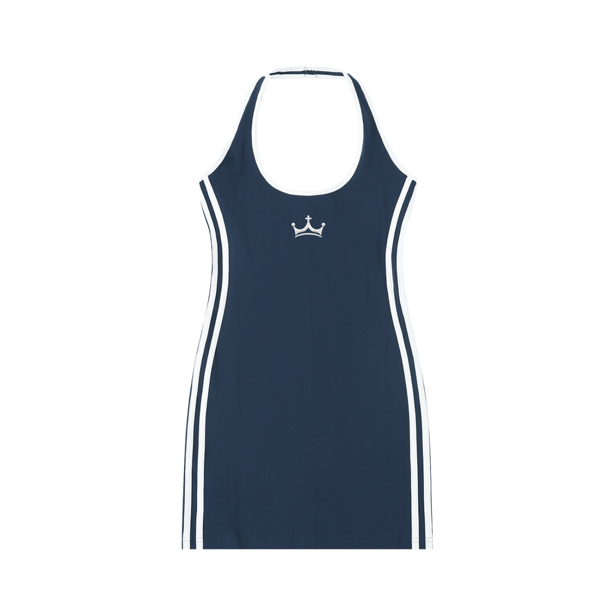 The GFG Heritage Halter Mini Dress — White Crown
