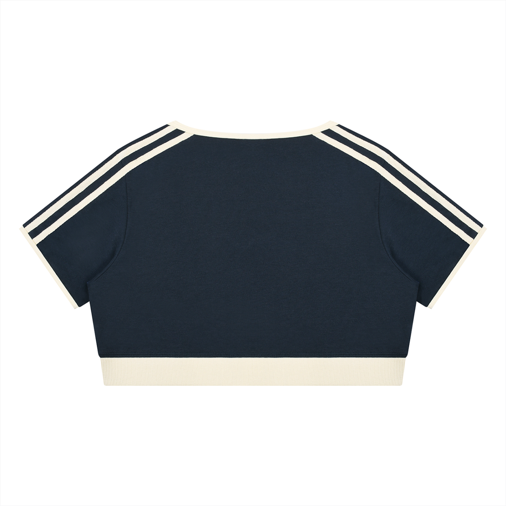 The GFG Heritage Color Block Crop Tee — White Crown