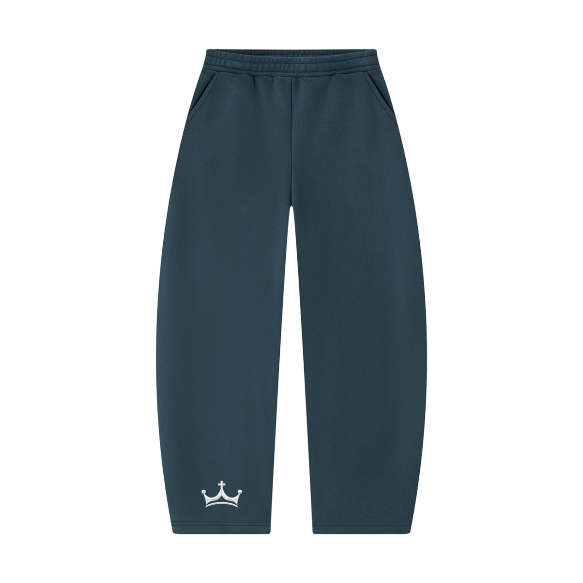 The GFG Heritage Barrel Leg Sweatpants — Silver Crown