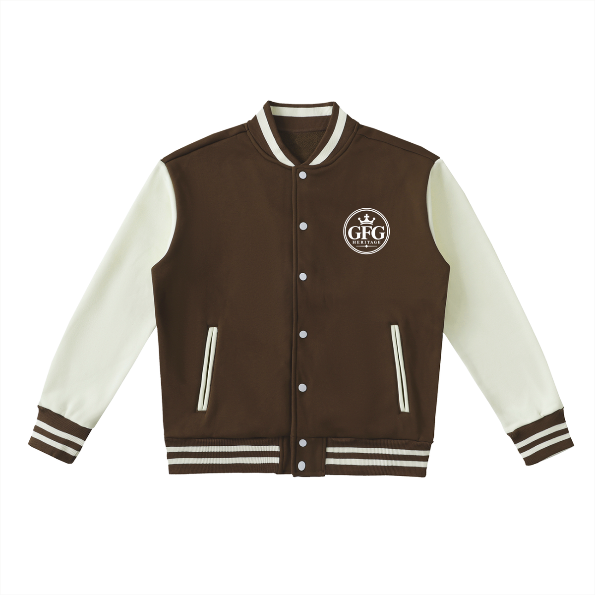 The GFG Heritage Two-Tone Fleeced Varsity Jacket — Crest Badge