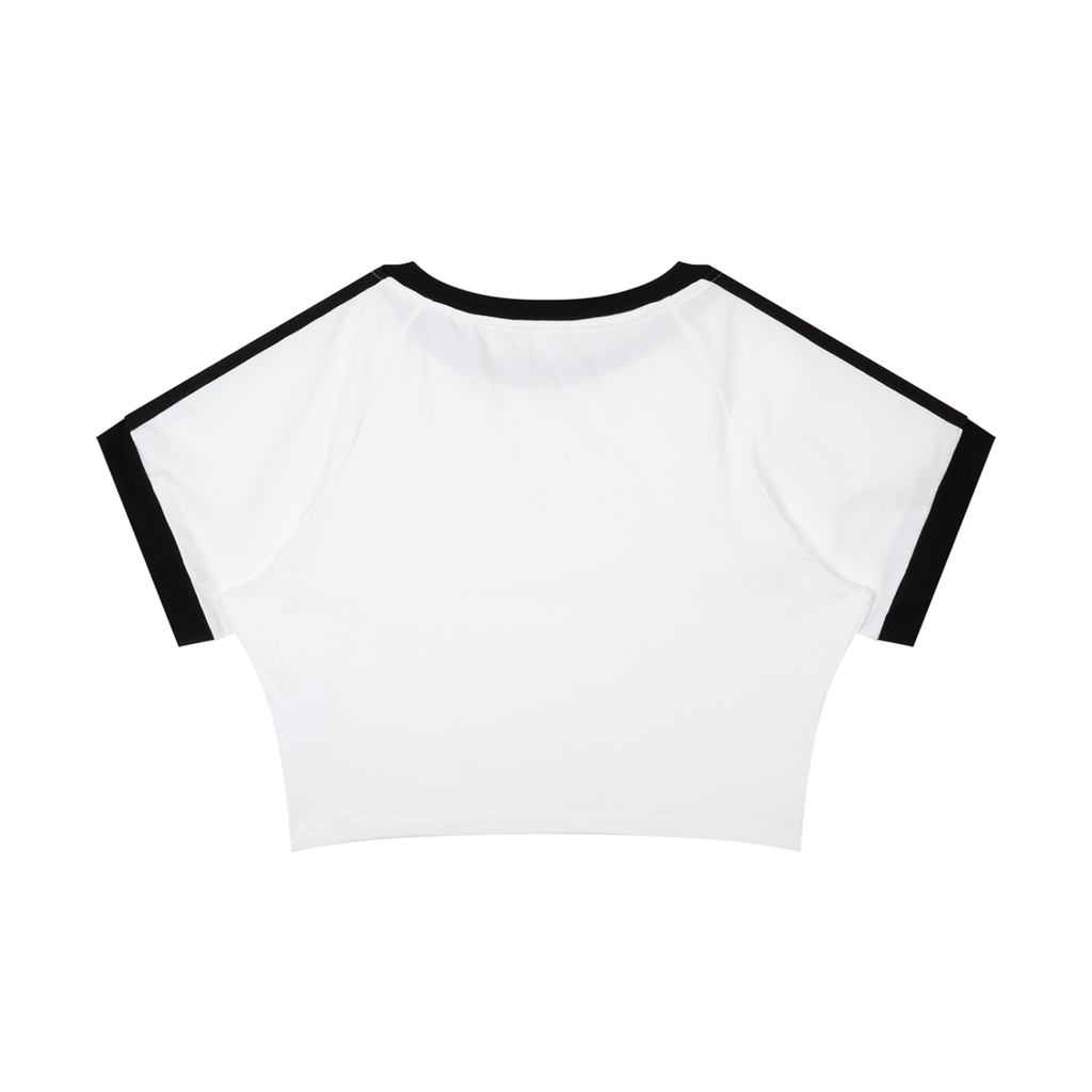 The GFG Heritage Varsity Crop Tee — Black Crown