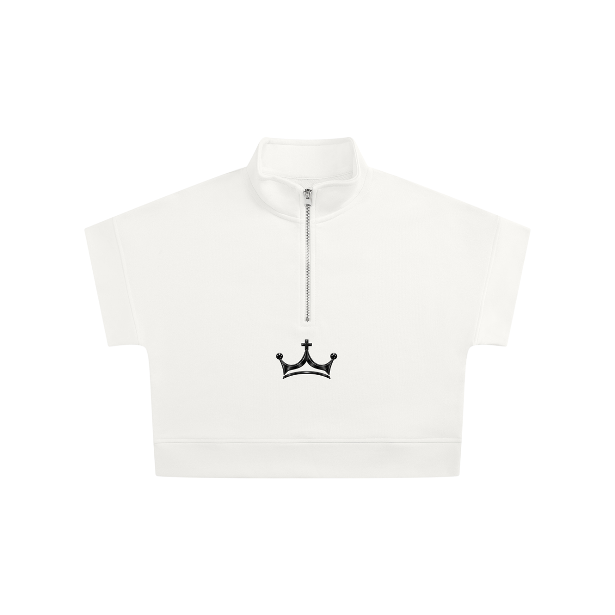 The GFG Heritage Quarter-Zip Crop Sweatshirt — Black Crown