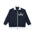 Contrast Trim Stand Collar Jacket