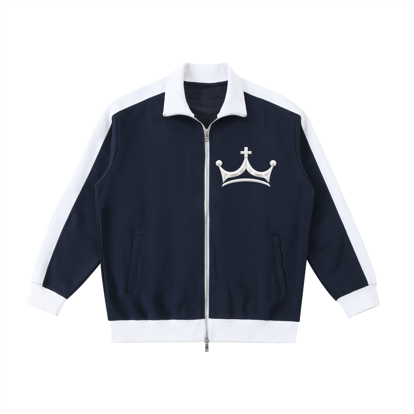 Contrast Trim Stand Collar Jacket