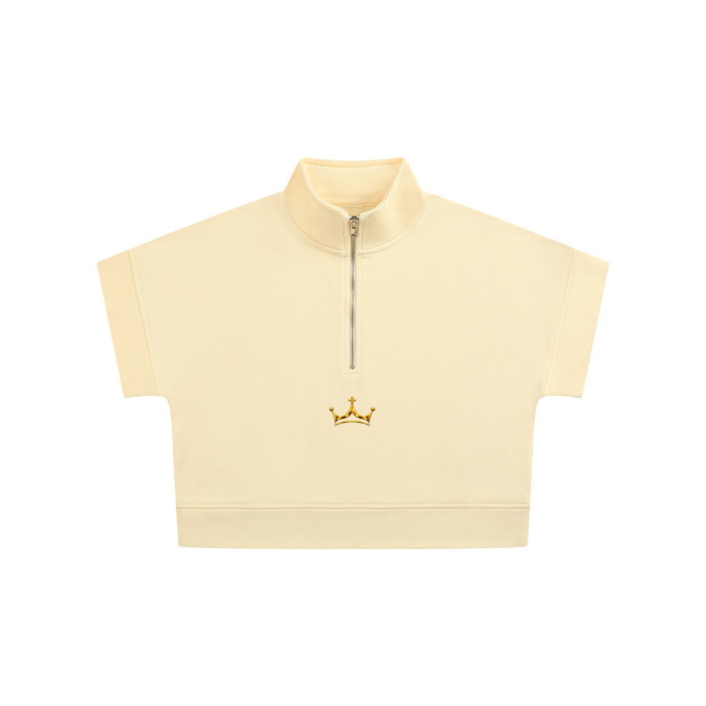 The GFG Heritage Quarter-Zip Crop Sweatshirt — Gold Crown