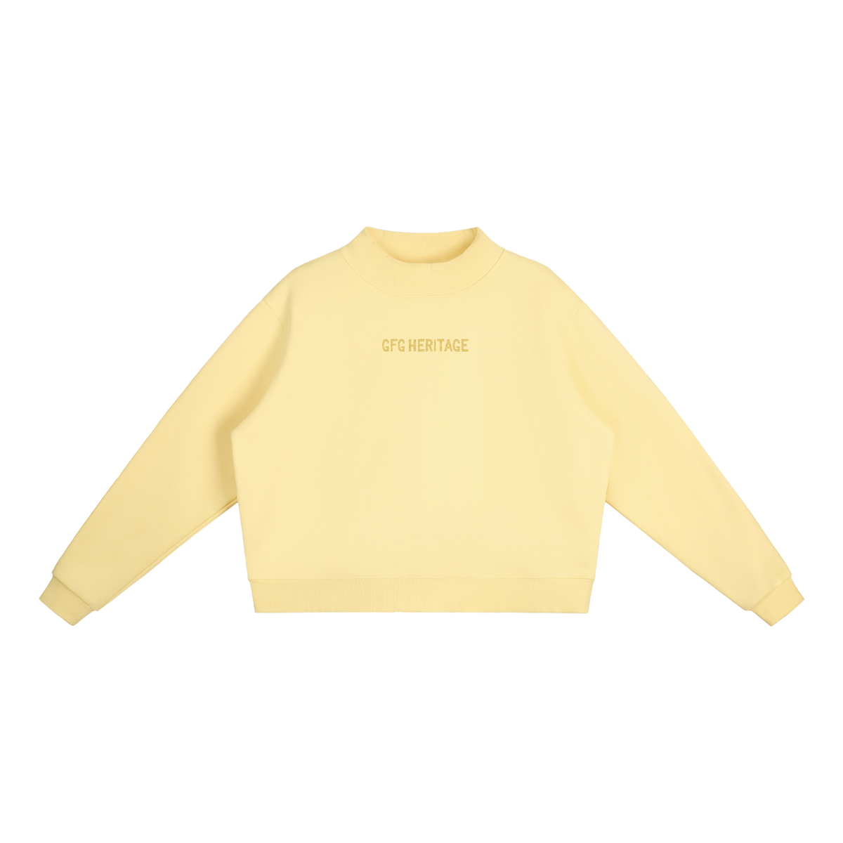 The GFG Heritage Essential Fleece Mock-Neck Sweatshirt — Gold Lettering