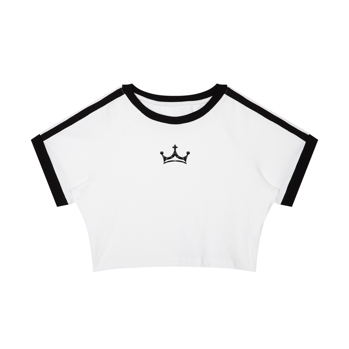 The GFG Heritage Collegiate Crop Tee — Black Crown