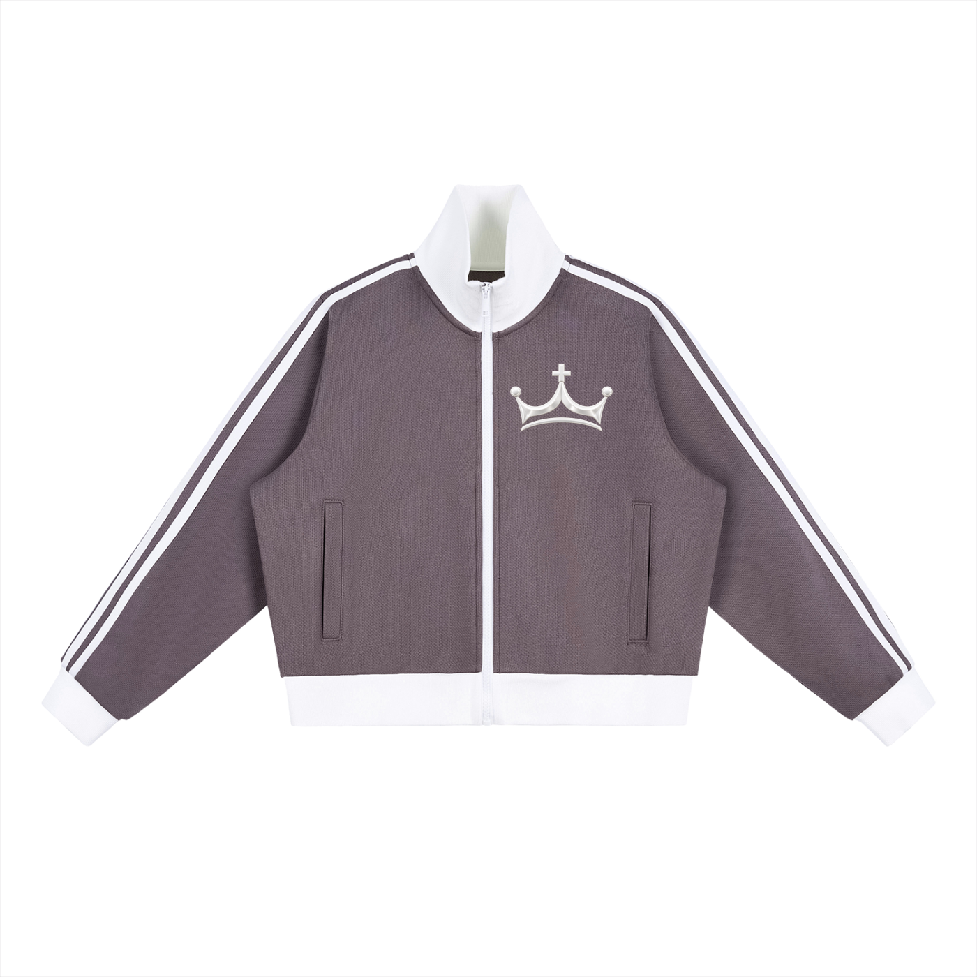 The GFG Heritage Cropped Track Jacket — White Crown