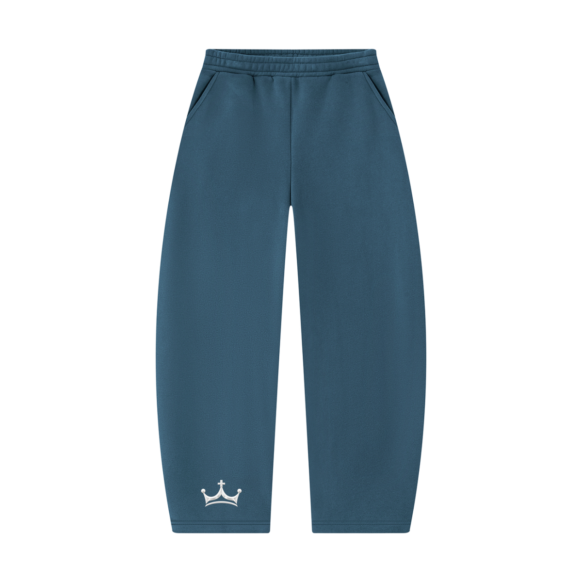 The GFG Heritage Barrel Leg Sweatpants — Silver Crown