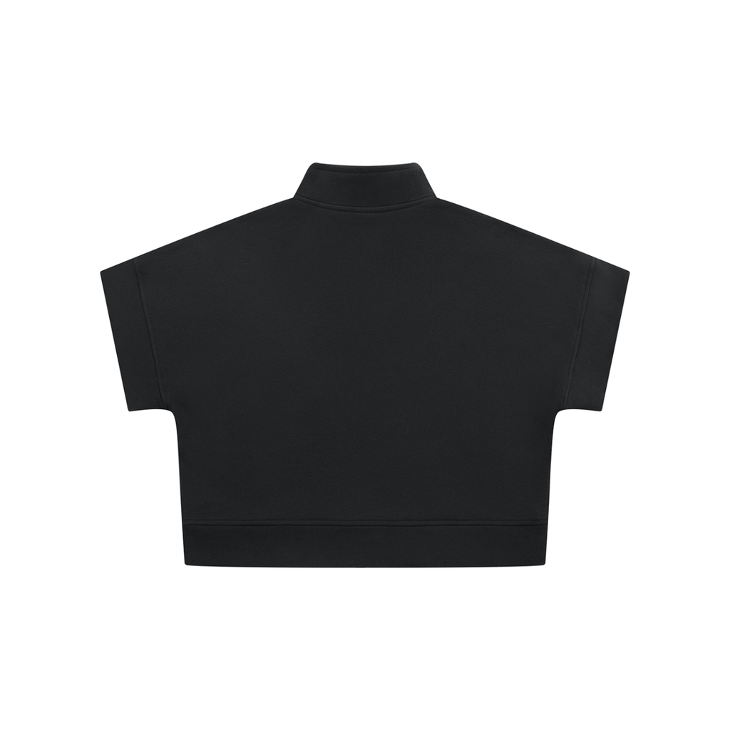 The GFG Heritage Quarter-Zip Crop Sweatshirt — White Crown