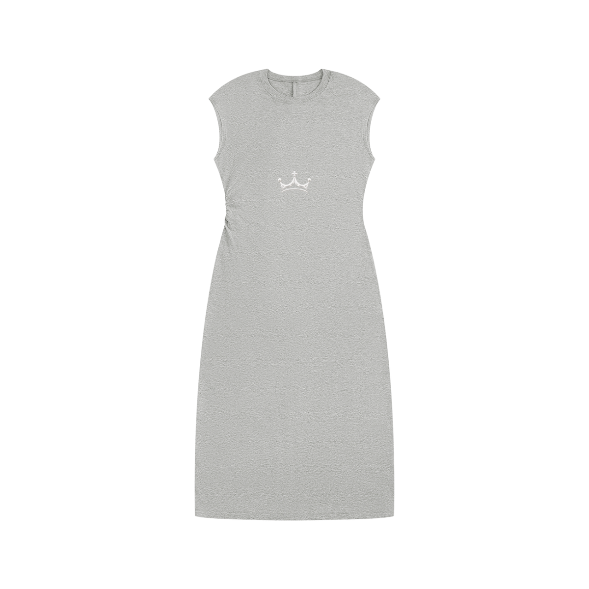 The GFG Heritage Ruched Midi Dress — Silver Crown