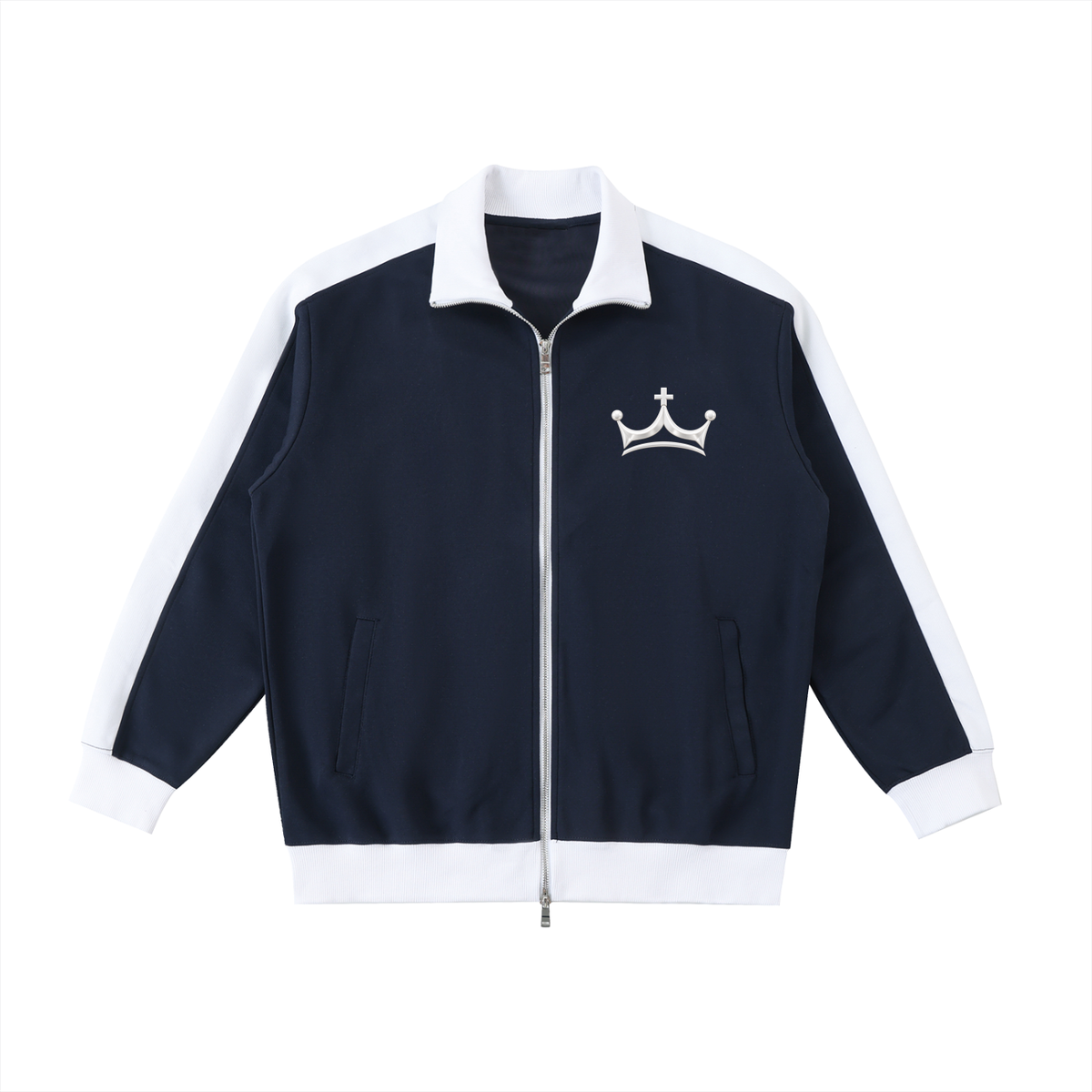 The GFG Heritage Contrast Trim Jacket — Silver Crown