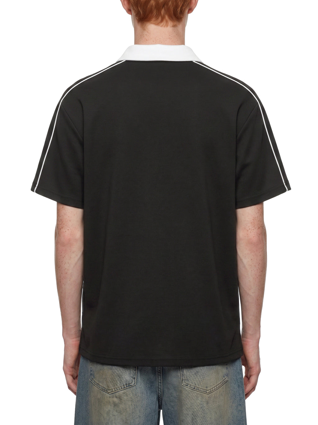 The GFG Heritage Contrast-Collar Polo — Black Crown