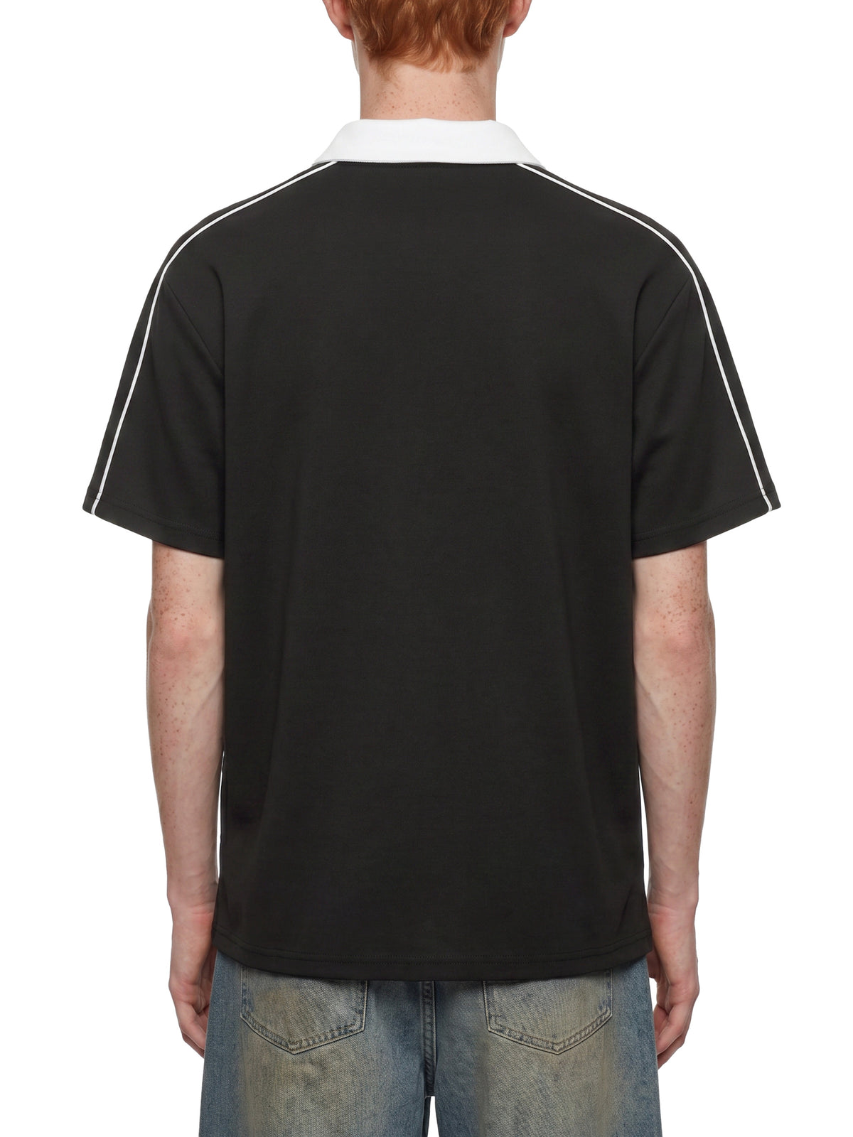 The GFG Heritage Contrast-Collar Polo — Black Crown