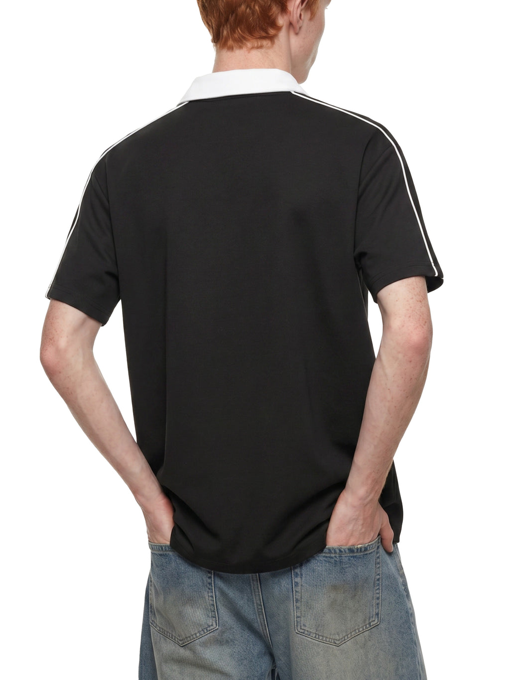 The GFG Heritage Contrast-Collar Polo — White Crown