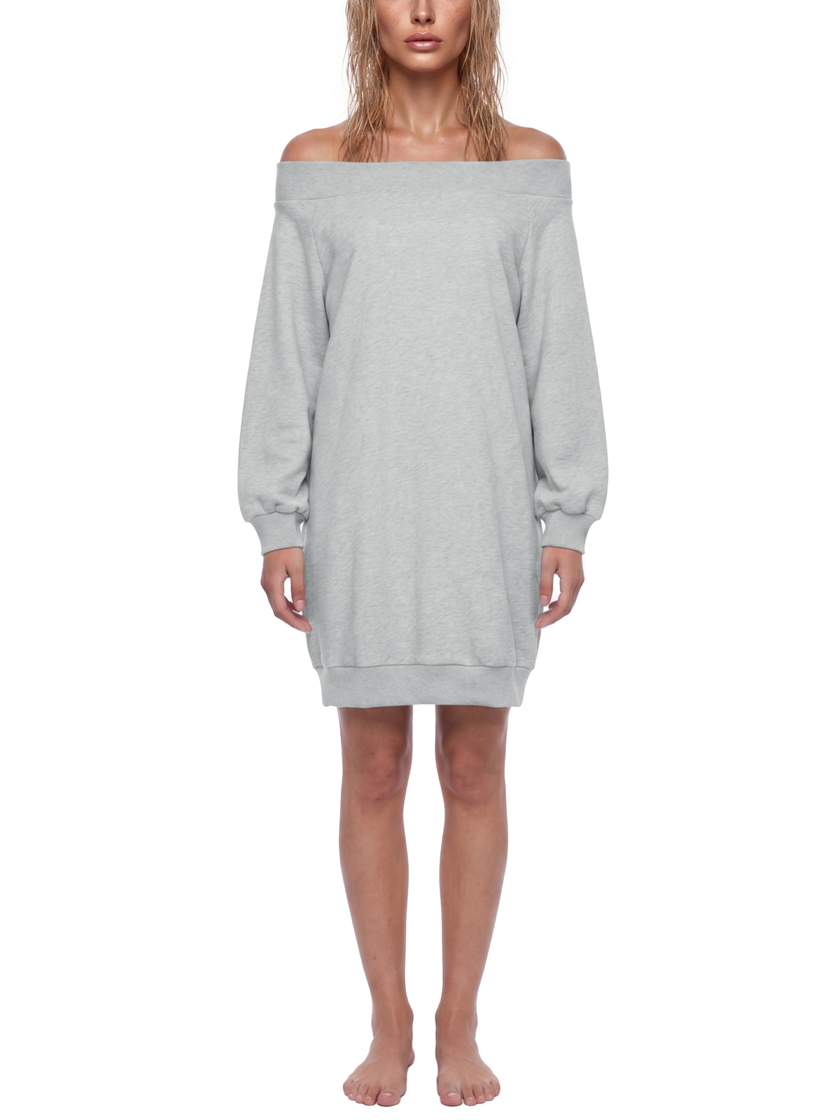 The GFG Heritage Boat-Neck Sweatshirt Dress — Black Crown
