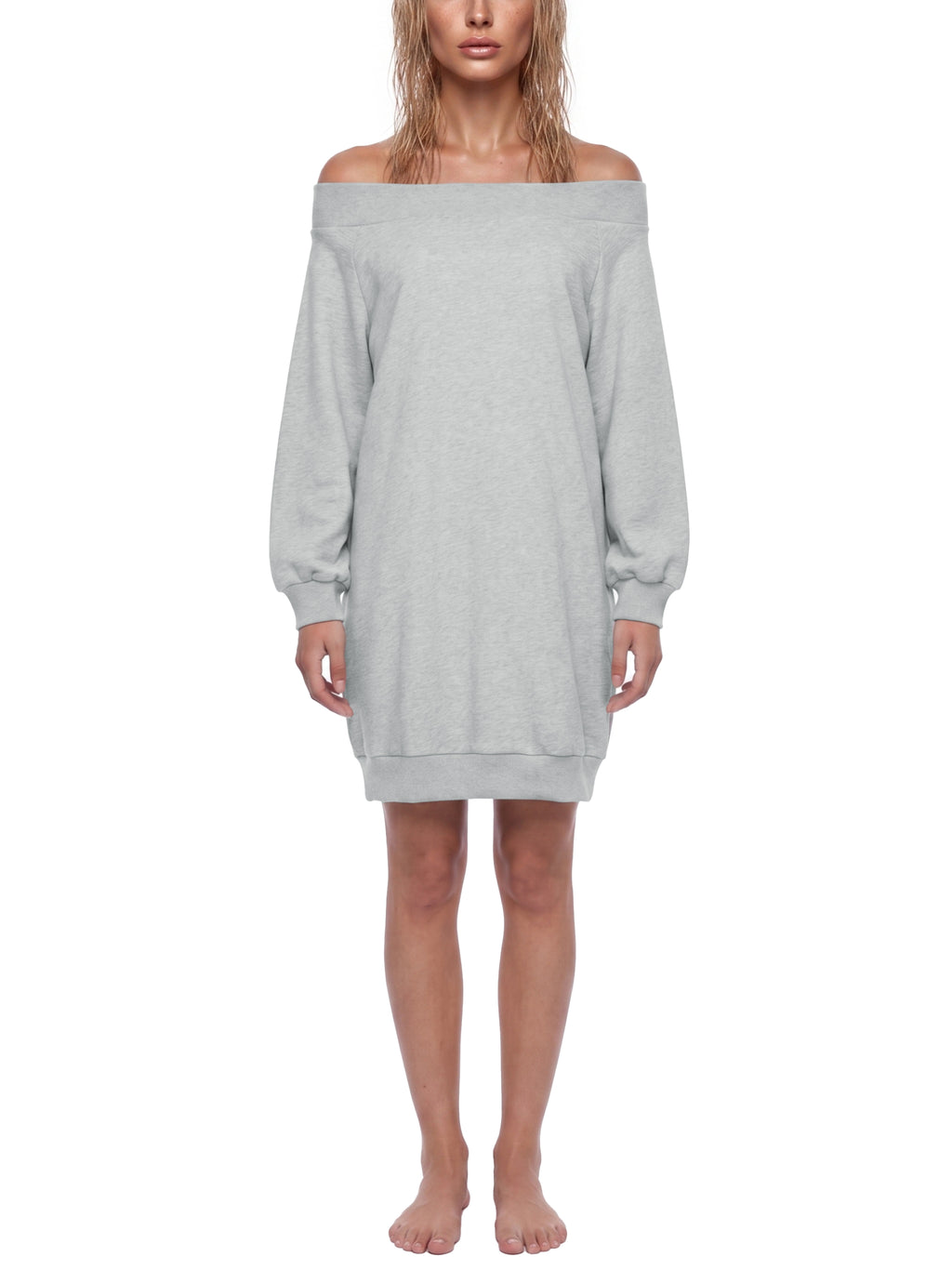 The GFG Heritage Boat-Neck Sweatshirt Dress — White Crown